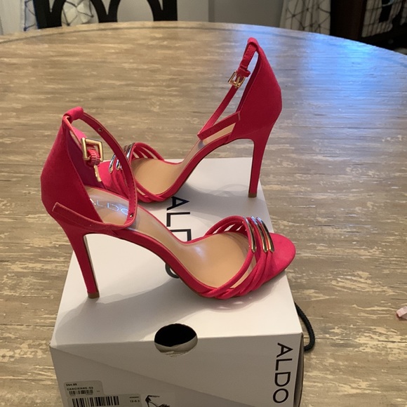 Pink and gold strappy heeled sandal’s. Aldo. Size 8.5 never worn - Picture 4 of 5